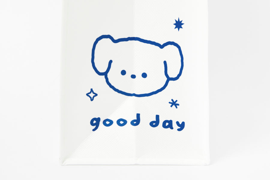 Reusable Shopping Bag - Blue Puppy 'Have A Good Day'