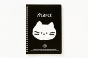 A5 Spring Notebook - Cat (Black)