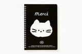 A5 Spring Notebook - Cat (Black)