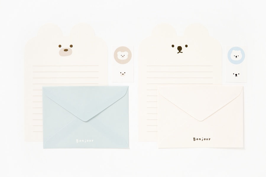 LETTER PAPER DOME WHITE BEAR