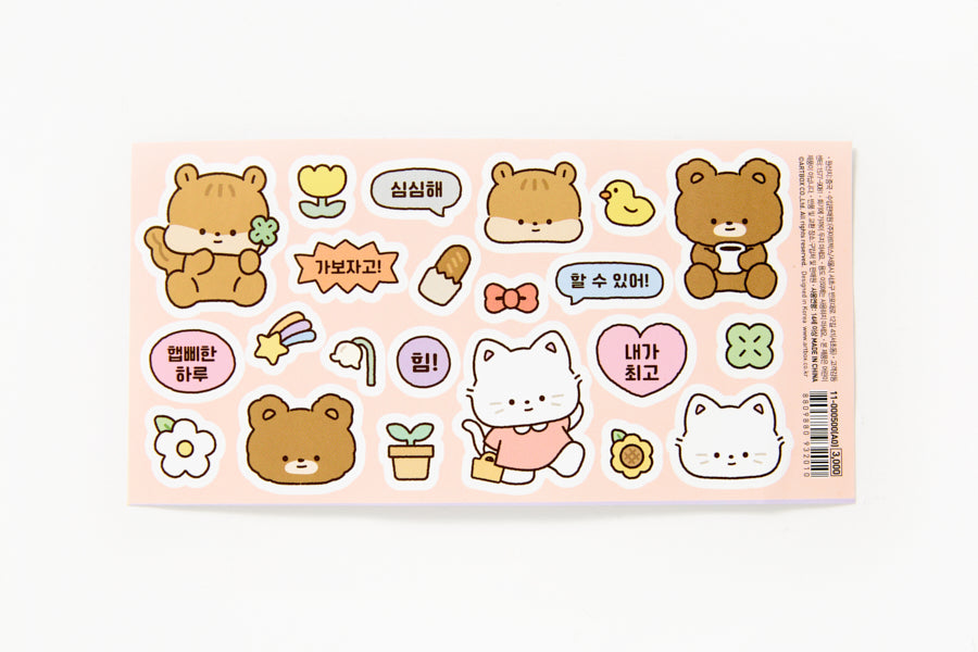 MINI STICKER WASTE BASKET PINK CAT
