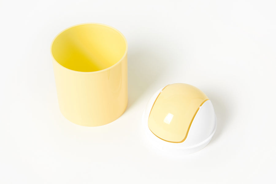 MINI STICKER WASTE BASKET PUPPY YELLOW