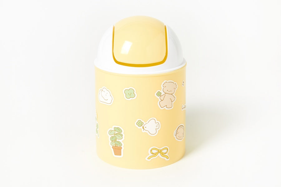 MINI STICKER WASTE BASKET PUPPY YELLOW