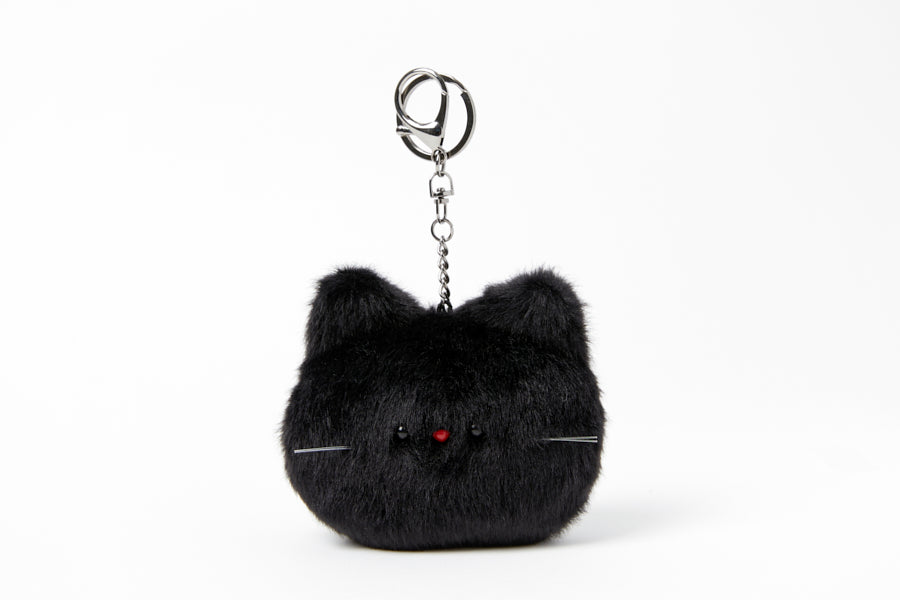 BAG CHARM FLUFFY FACE SERIES BLACK CAT