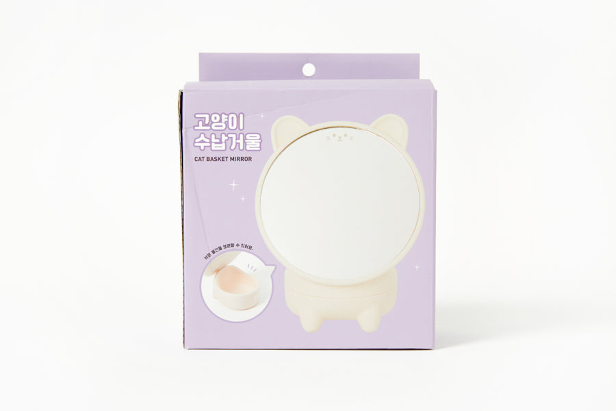 DESK MIRROR IVORY CAT SHAPE