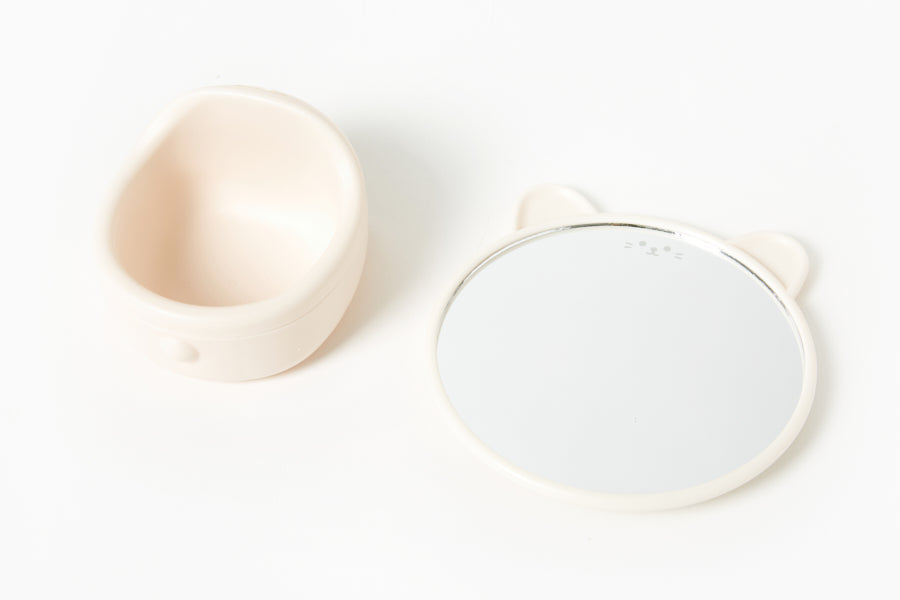 DESK MIRROR IVORY CAT SHAPE