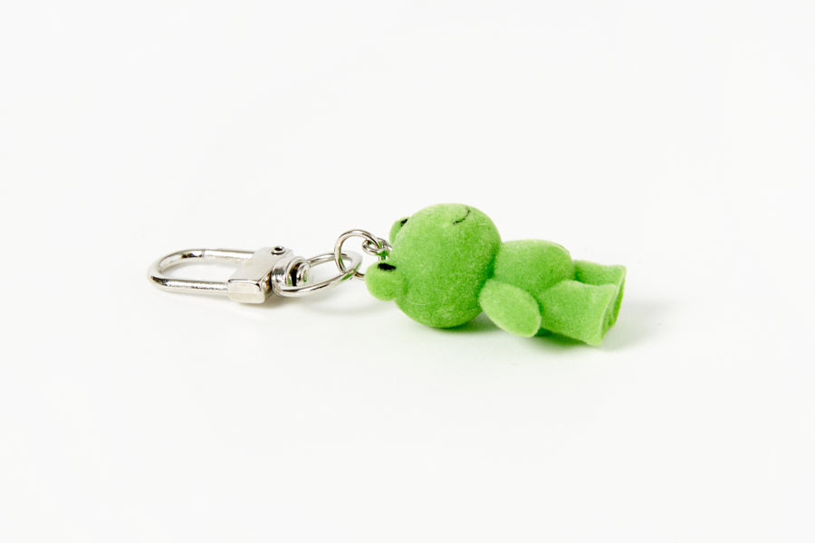 KEY RING FLOCKED FROG