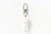 KEY RING FLOCKED WHITE CAT