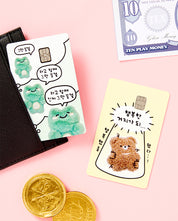 CARD CHANGING STICKER FROG TRIO