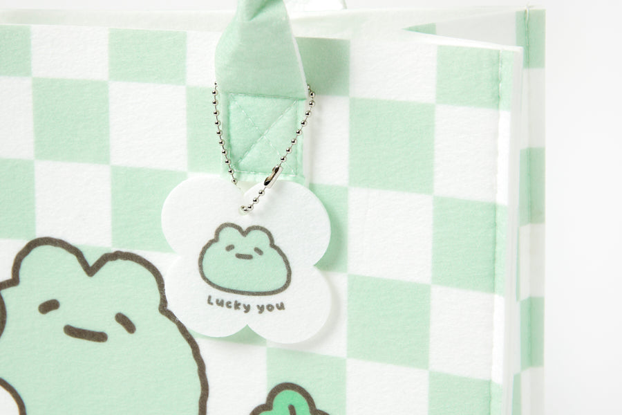 FELT SHOPPING BAG FROG MEDIUM