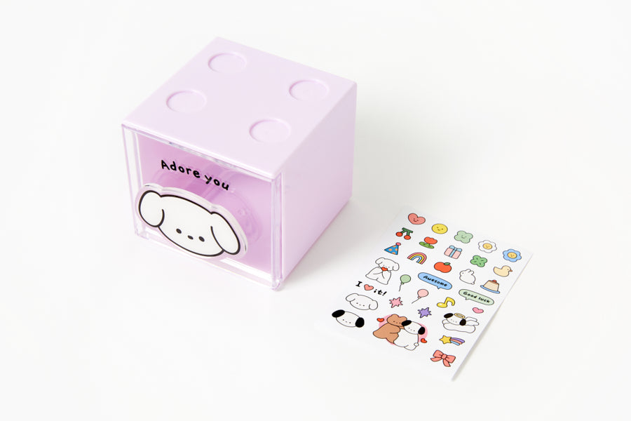 BLOCK ORGANIZER PURPLE PUPPY