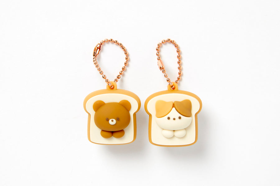 COUPLE KEY RING SET BREAD CAT & BEAR