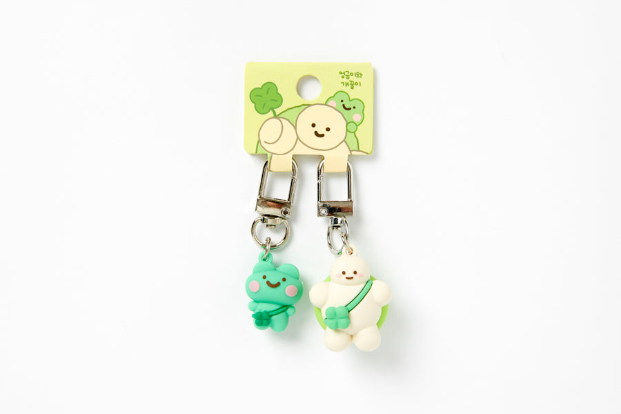 COUPLE KEY RING SET FROG TURTLE CLOVERS