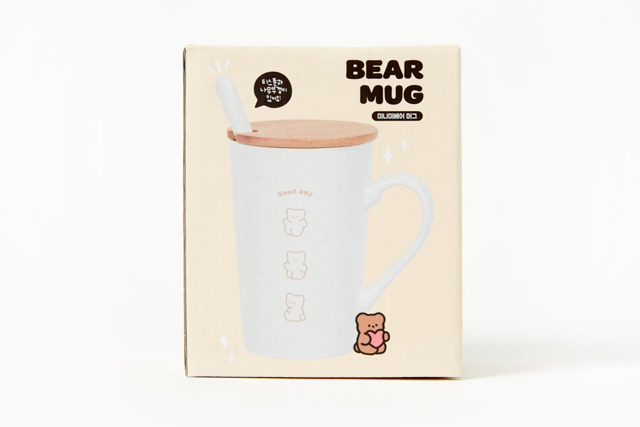 MUG WITH LID & SPOON: TRIO BEAR (440ML)