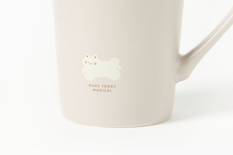 MUG WITH LID & SPOON: CAT (440ML)