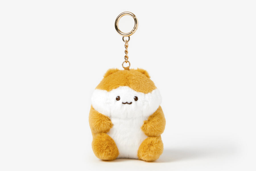BAG CHARM CHUBBY CHEEK HAMSTERS BROWN