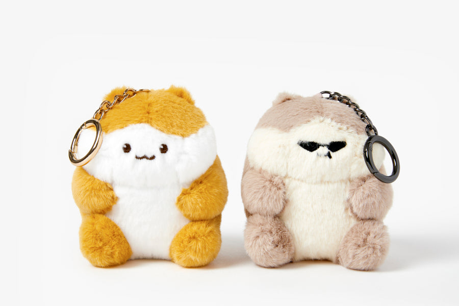 BAG CHARM CHUBBY CHEEK HAMSTERS BROWN