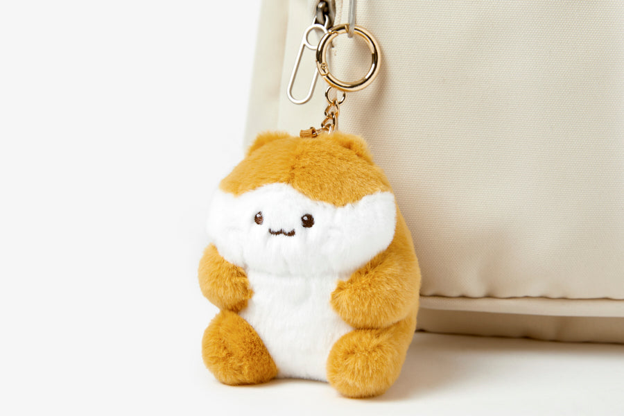BAG CHARM CHUBBY CHEEK HAMSTERS BROWN