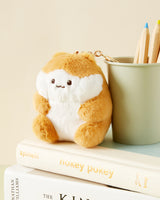 BAG CHARM CHUBBY CHEEK HAMSTERS BROWN