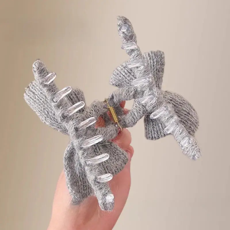 Hair Claw Knit Bow