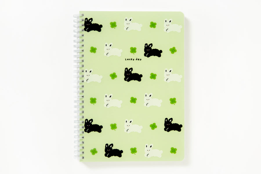NOTE SP CLOVER RABBIT BLACK N WHITE PP LARGE