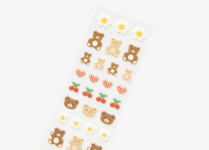 Sticker Flower Bear Embo