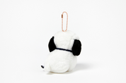 White Blue Ribbon Dog Keyring