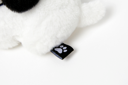 White Blue Ribbon Dog Keyring
