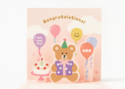 Card Pop-Up Bear Party Hat