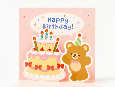 Card Pop-up Confetti Bear