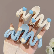 Hair Claw Wave Heart Shaped
