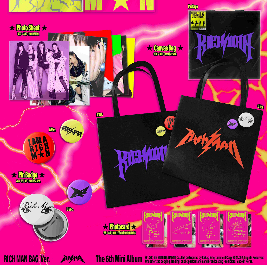 Aespa 6th Mini Album "Rich Man"(Bag Ver.)