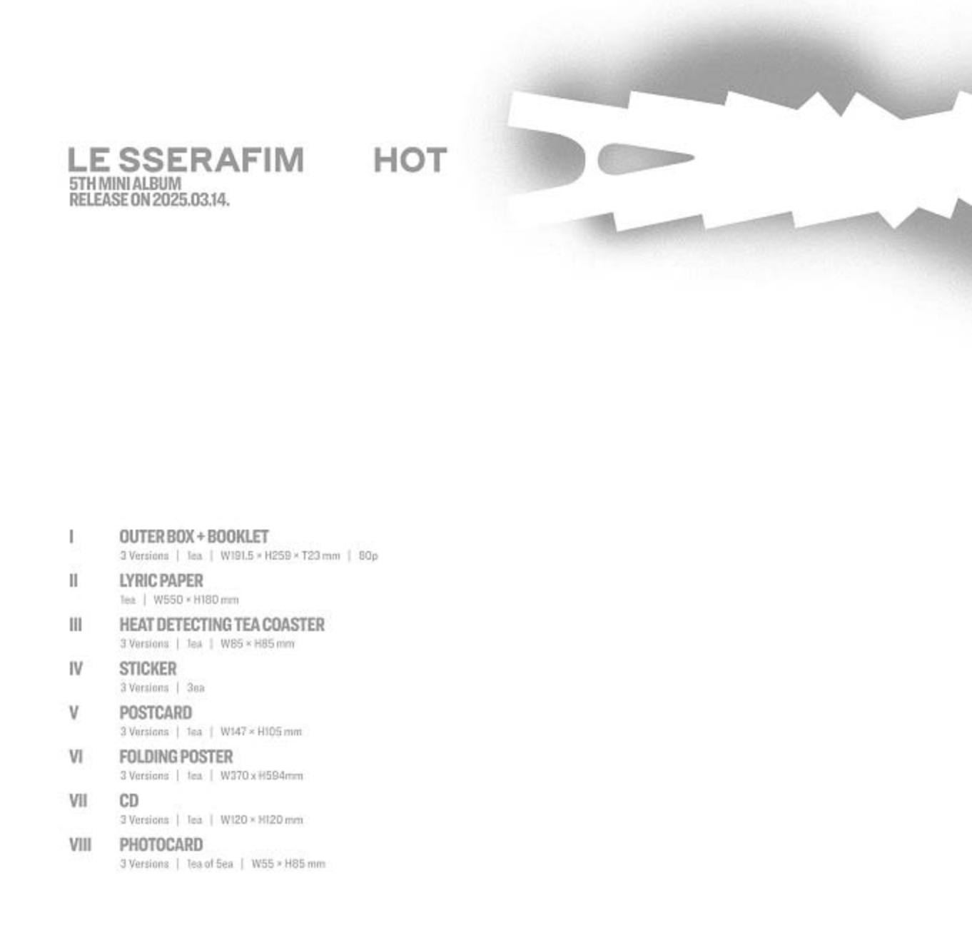Le Sserafim 5th Mini Album "HOT" + Makestar POB