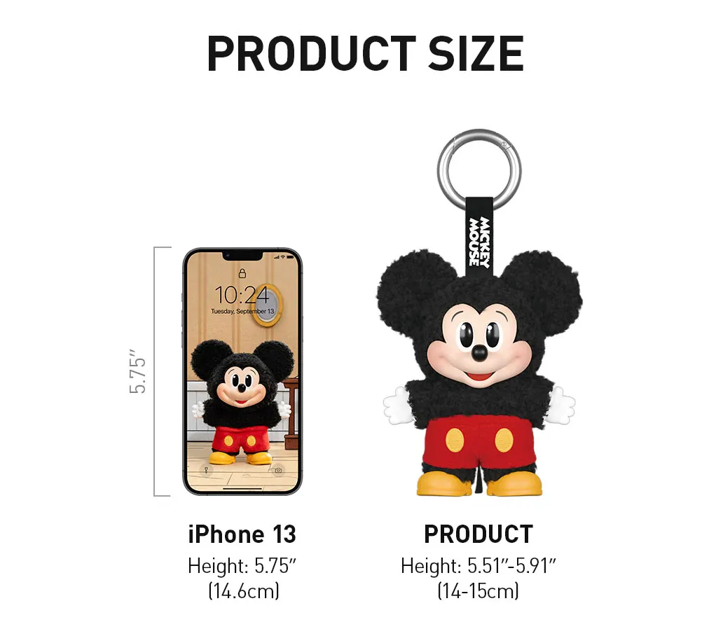 POP MART Mickey Family Cute Together Keychain Figures Blind Box