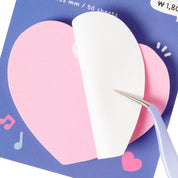 Sticky Memo Pad Rabbit Heart Pink