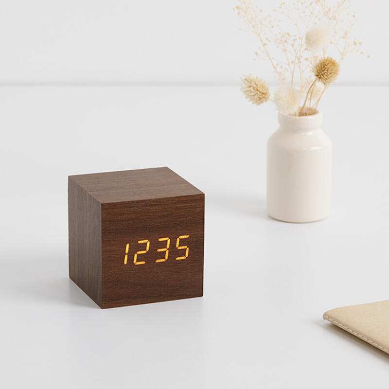 Wood LED Clock Brown (Small)