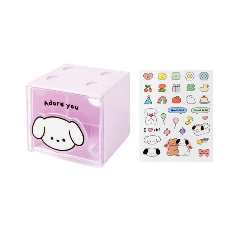 BLOCK ORGANIZER PURPLE PUPPY