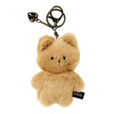 Bag Charm Heart Charm Brown Cat