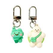 COUPLE KEY RING SET FROG TURTLE CLOVERS