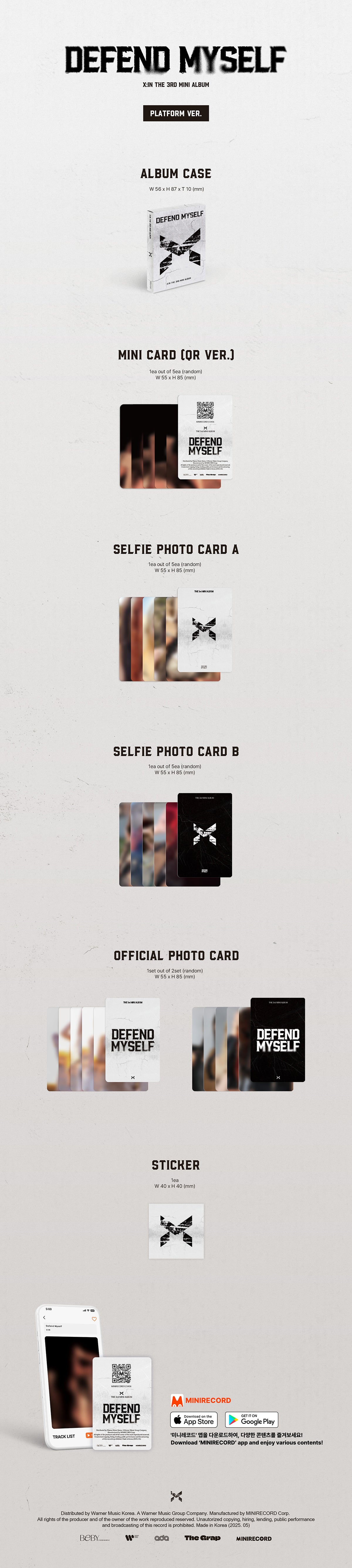 X:IN 3rd Mini Album "DEFEND MYSELF" (Platform Ver.)