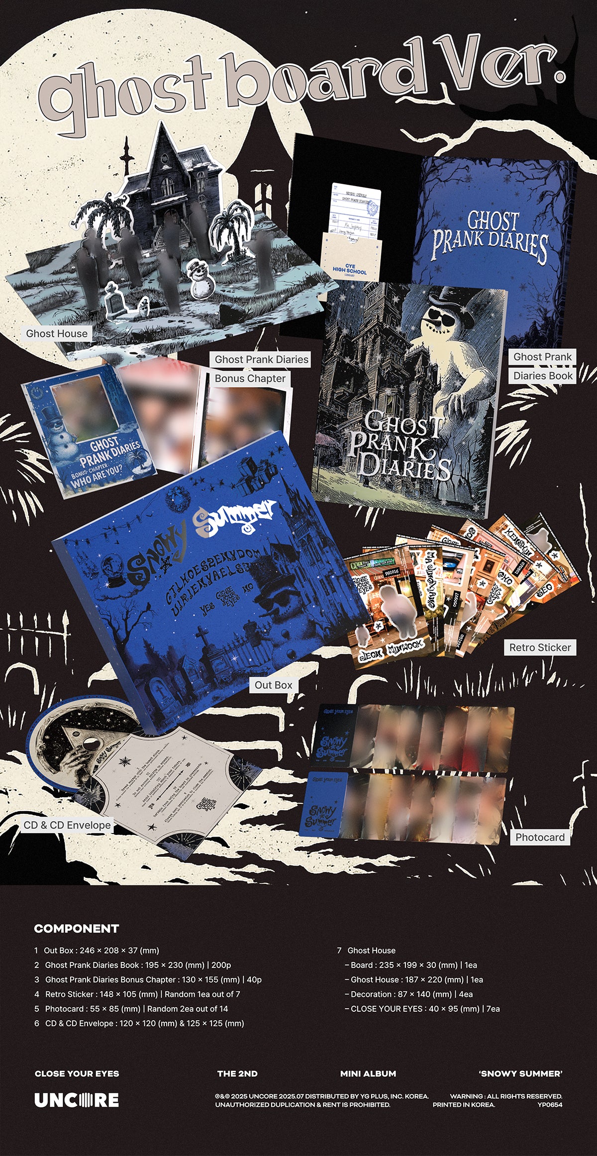 CLOSE YOUR EYES 2nd Mini Album "Snowy Summer" (Ghost Board Ver.)