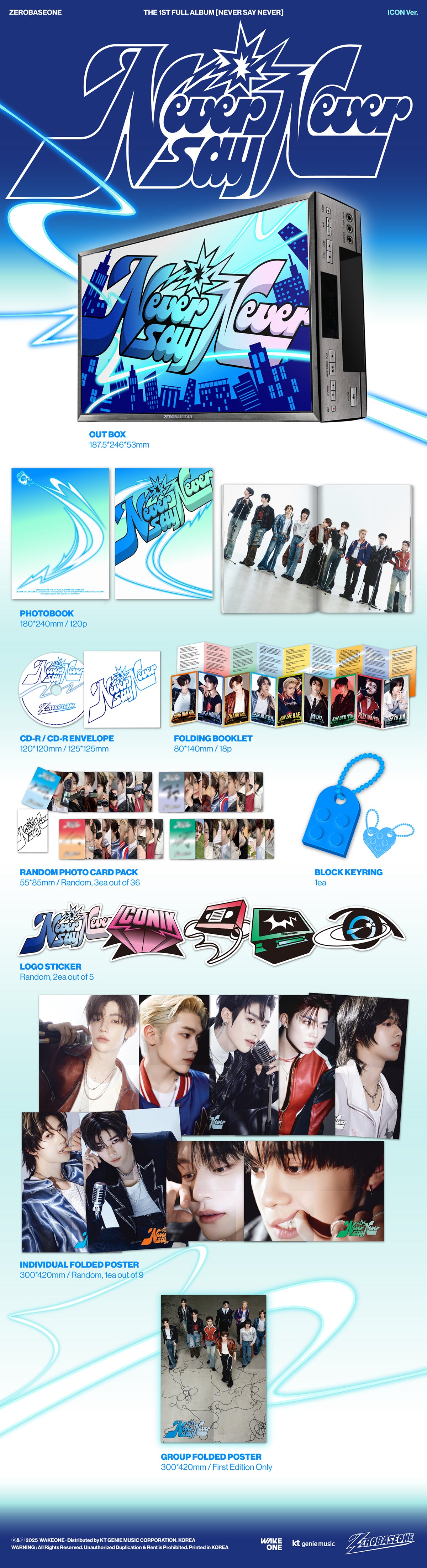 Zerobaseone 1st Full Album "NEVER SAY NEVER" (Photobook Ver.)