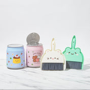 MINI DUSTPAN BRUSH SET WHITE CAT