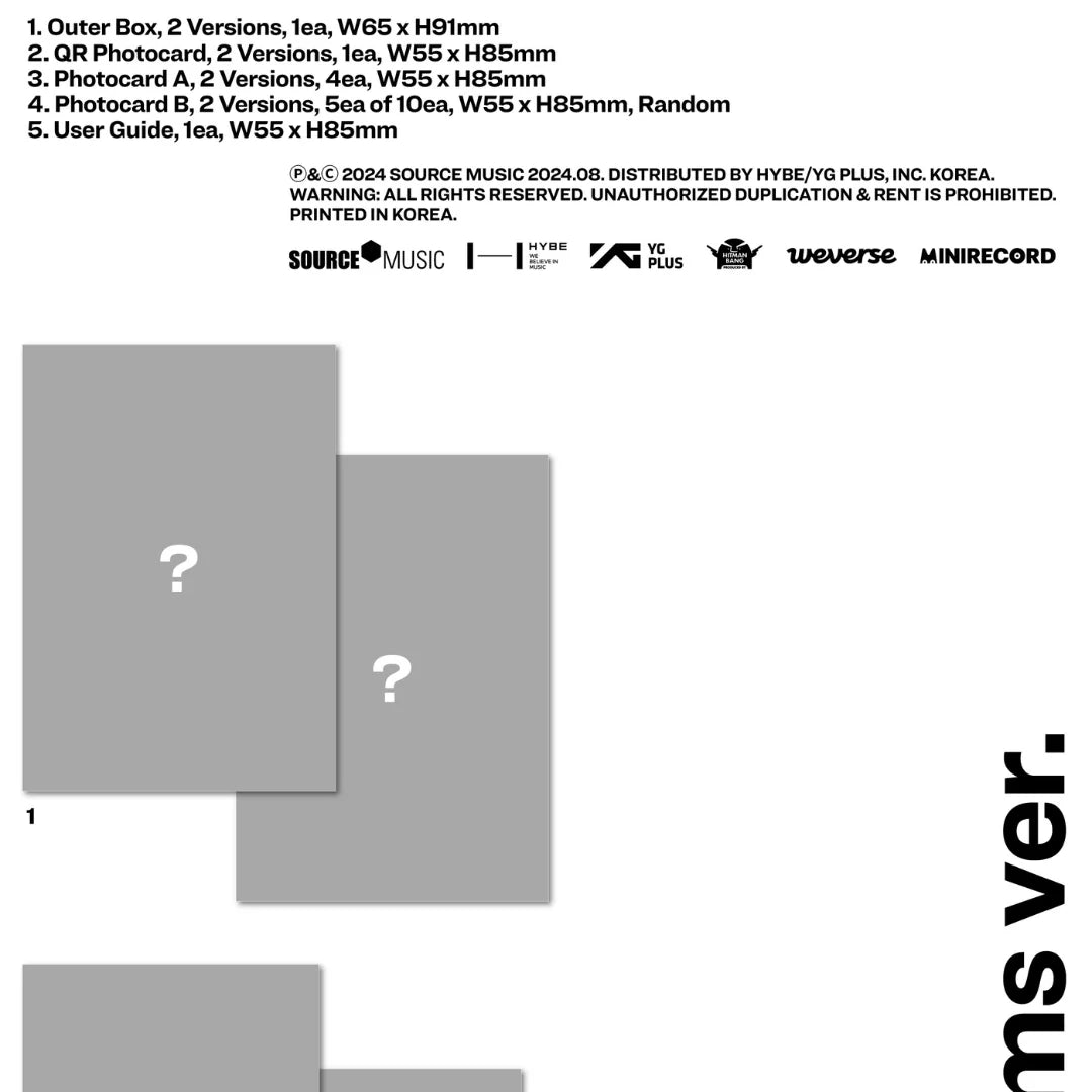 Le Sserafim 4th Mini Album "CRAZY" (Weverse Ver.) (Set) with Weverse POB