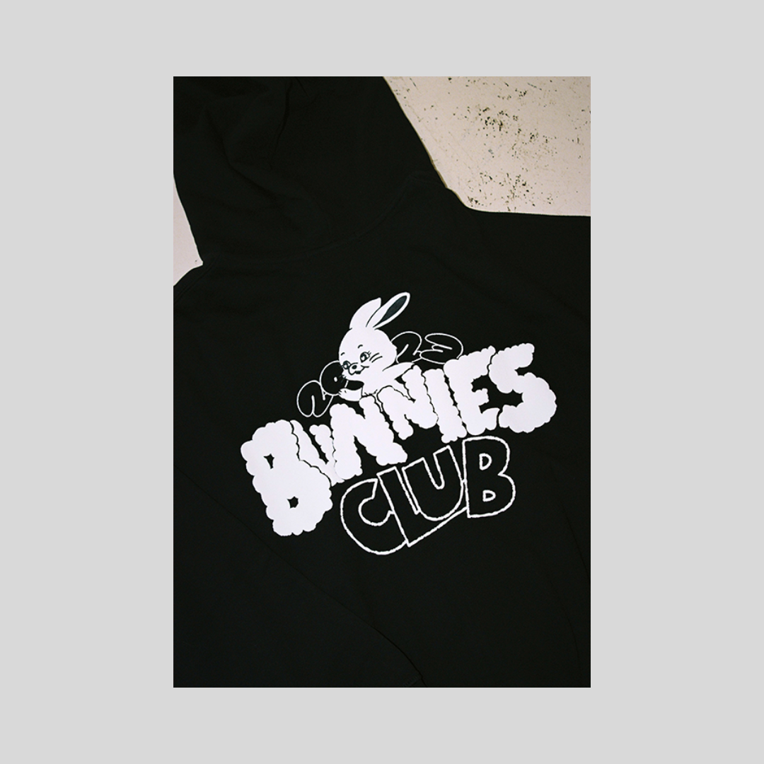 NewJeans Bunnies Club Hoodie Black