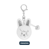 Stray Kids dominATE : celebrATE MD SKZOO FACE KEYRING SILVER Ver. (8 VERSIONS)