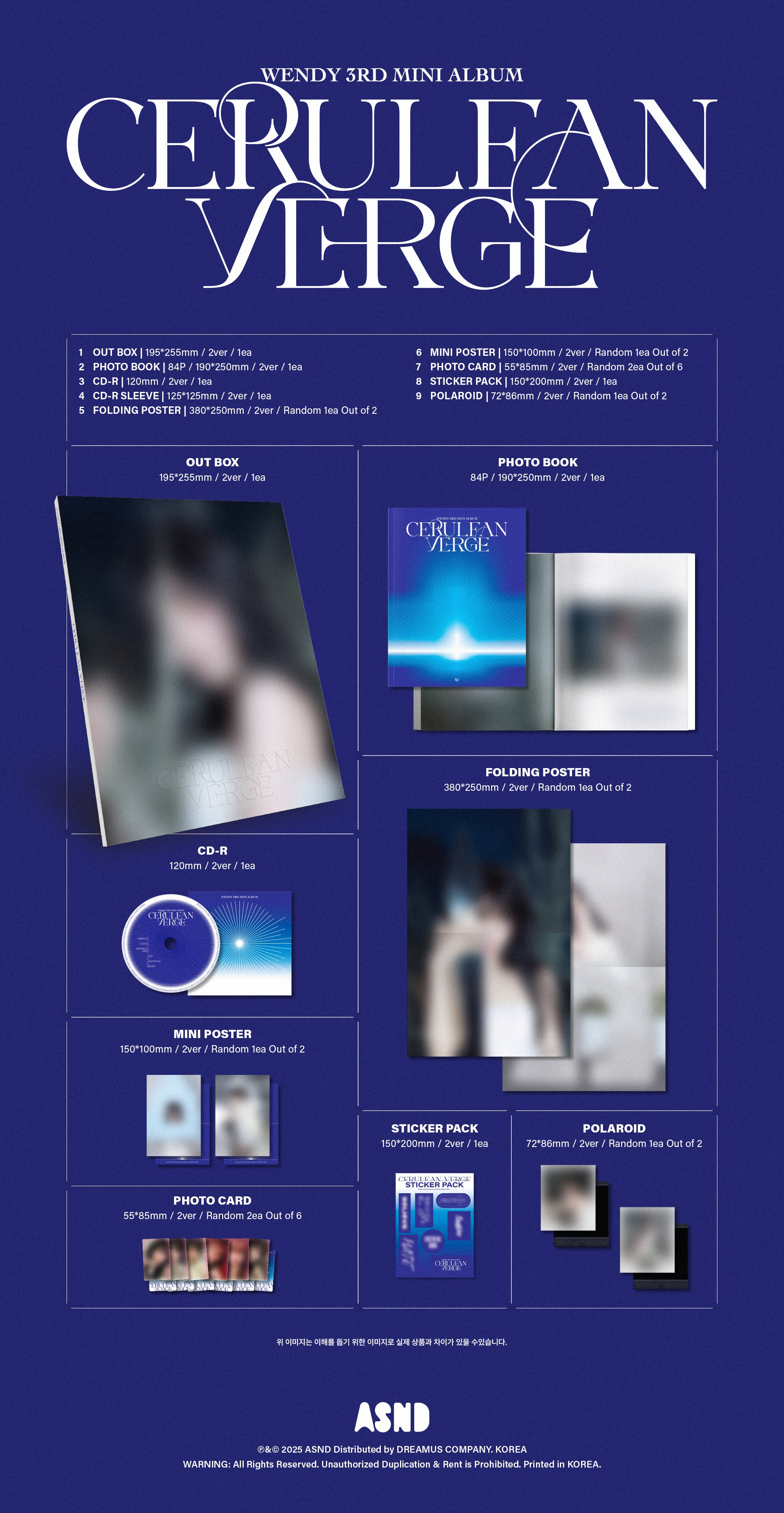 [Pre-Order] Wendy 3rd Mini Album: Cerulean Verge [Photobook Ver.]