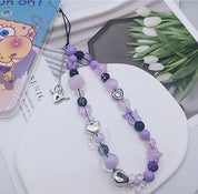 Phone Chain Purple Candied Heart Pendant