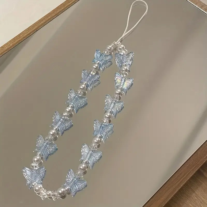 Phone Chain Candy Butterfly Pearl
