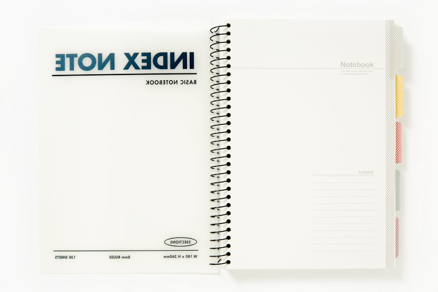 NOTE PP COVER INDEX BASIC WHITE